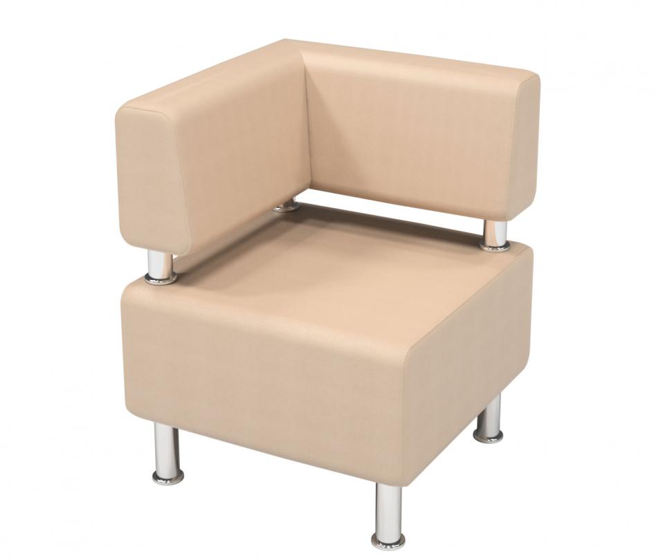 Диван офісний кутовий елемент (шкірозамінник), АНШАР ГРУП (58594), 650х650х800 мм.